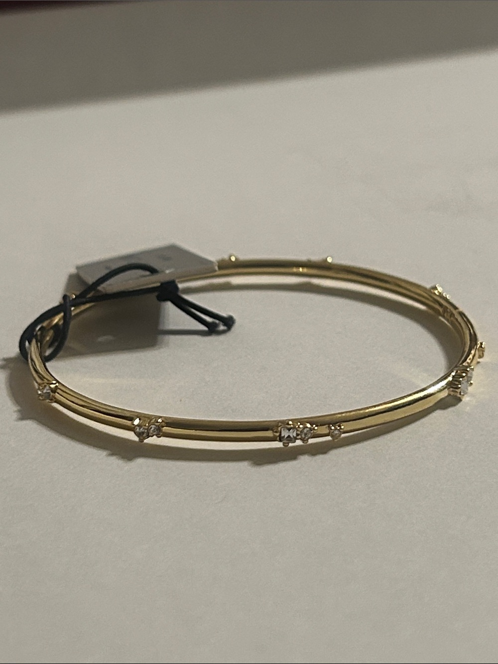 Alexis Bittar Gold Crystal Accent Bangle Bracelet